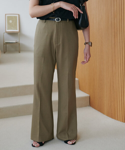 Discoat スラックス パンツ フレアパンツ「WEB限定カラーあり
