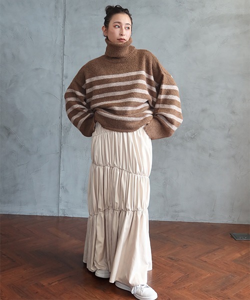 「CREDONA」 タートルネックニット FREE ブラック レディース_画像2