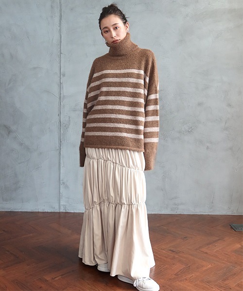 「CREDONA」 タートルネックニット FREE ブラック レディース_画像3