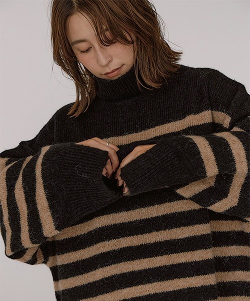 「CREDONA」 タートルネックニット FREE ブラック レディース_画像4