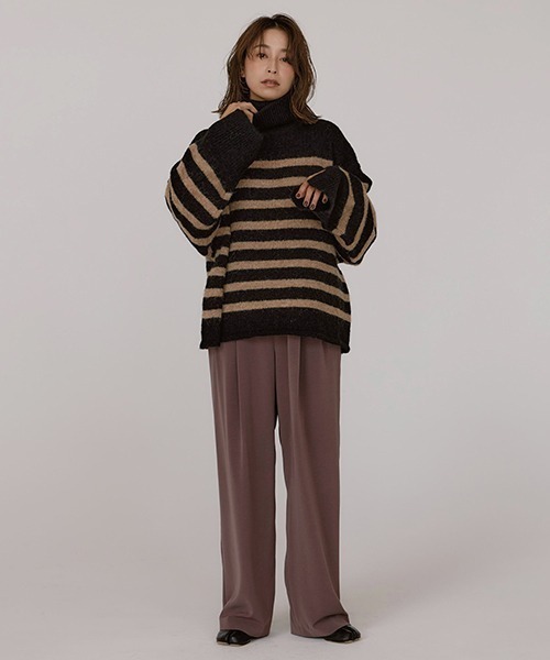 「CREDONA」 タートルネックニット FREE ブラック レディース_画像5