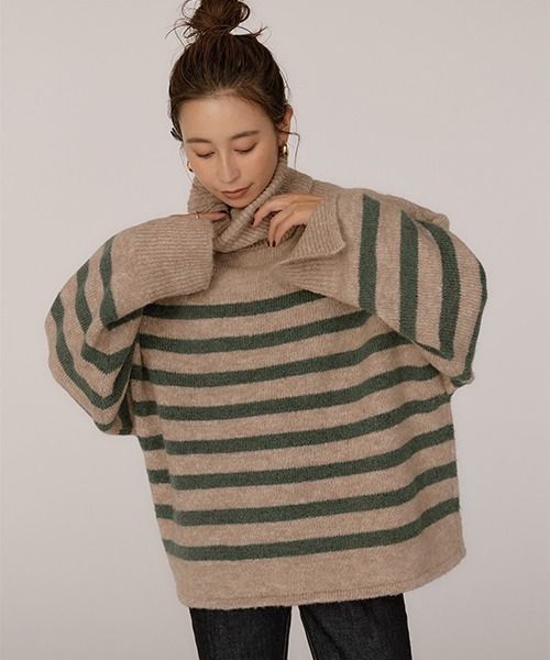 「CREDONA」 タートルネックニット FREE ブラック レディース_画像9