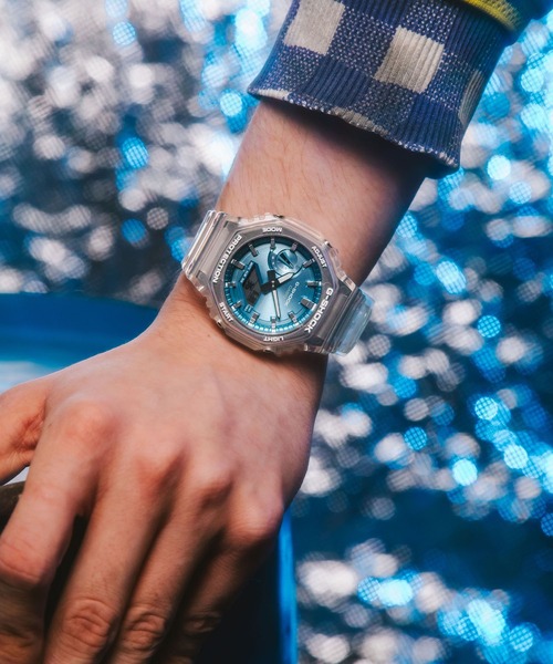 【サイダー＊】G-SHOCK レディース 腕時計 ブランド 水色 ililil G-SHOCK 腕時計 BRIGHT METALLIC DIAL SERIES / GA-2100BM-7A2JF