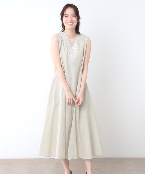 人気✨　ローラアシュレイ　ロングワンピース　ノースリーブ　XXLサイズ　大きめ ローラアシュレイ ワンピース ノースリーブ（LAURA ASHLEY