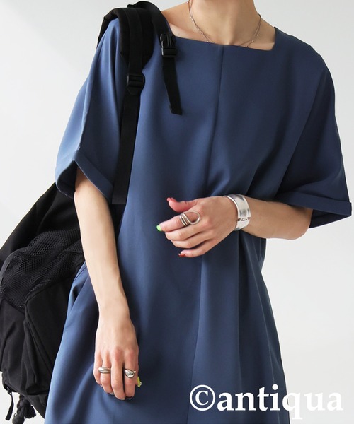 antiqua（アンティカ） サロペット オーバーオール ボートネック