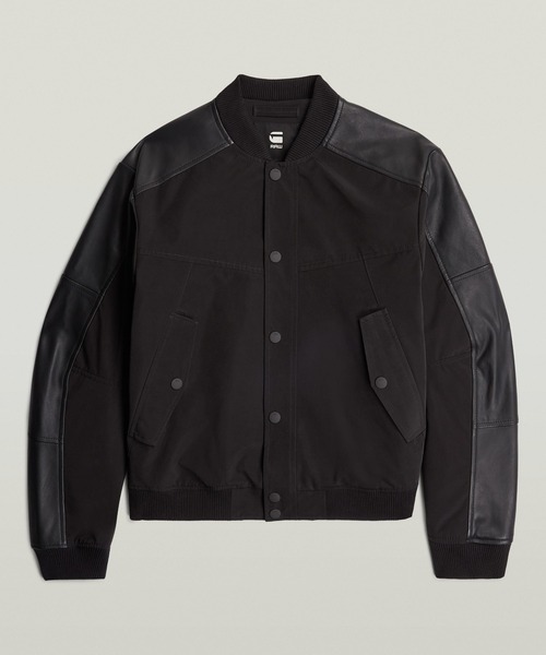 G-STAR RAW スタジャン Varsity Leather Jacket/レザーナイロン