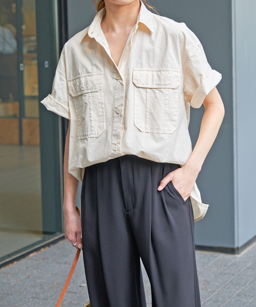 「Spick & Span」 半袖シャツ FREE グリーン レディース Spick＆Span 「Spick & Span」 半袖シャツ FREE グリーン