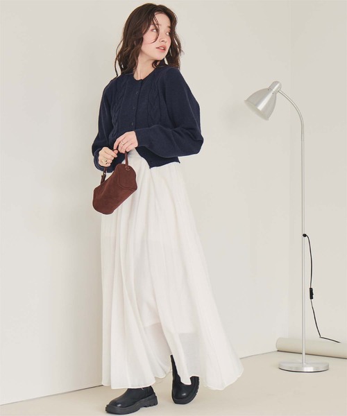 titivate カーディガン ケーブルデザインニットカーディガン