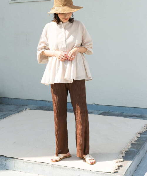 「URBAN RESEARCH DOORS」 長袖ブラウス MEDIUM ブラウン系その他 レディース URBAN RESEARCH DOORS 「URBAN DOORS」 長袖ブラウス MEDIUM