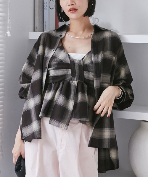ブラウス シャツ オンブレチェック２ＷＡＹシャツ レディース MICA&DEAL ブラウス シャツ 「MICA＆DEAL /マイカアンドディール