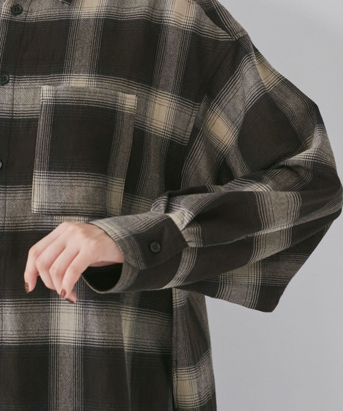 ブラウス シャツ オンブレチェック２ＷＡＹシャツ レディース MICA&DEAL ブラウス シャツ 「MICA＆DEAL /マイカアンドディール