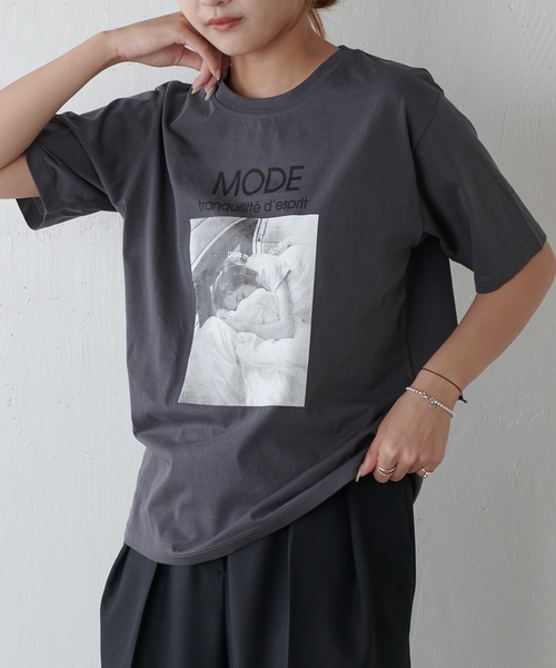 tシャツ シルケットフォトT sleepy レディース