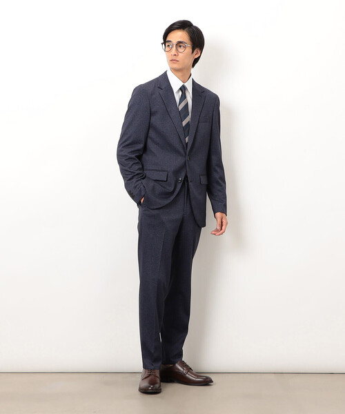 通年 コムサイズム キャリーマン デニムライク セットアップ シングルスーツ L COMME CA ISM（コムサイズム） セレモニースーツ カジュアルスーツ
