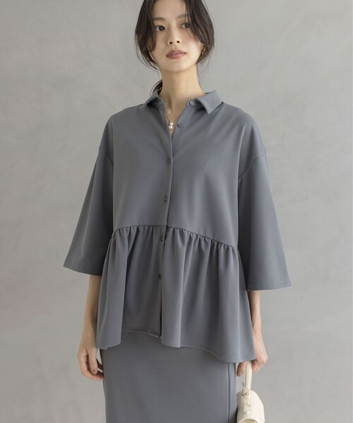 組曲（KUMIKYOKU） ブラウス シャツ ジョーゼットジャージーボウタイ