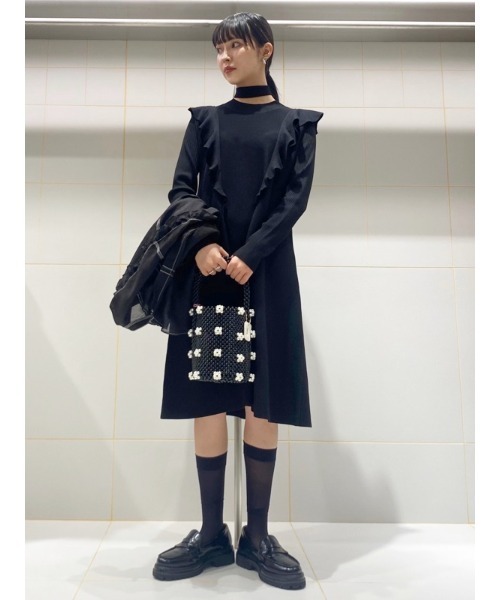 m*o様 人気商品1点のみ❣️【ファーファー】furfur ワンピース　異素材 FURFUR（ファーファー）の「異素材切替フレアワンピース（ワンピース