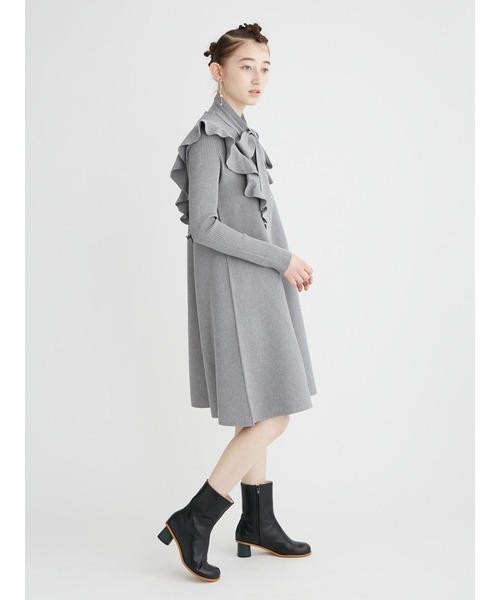 m*o様 人気商品1点のみ❣️【ファーファー】furfur ワンピース　異素材 FURFUR（ファーファー）の「異素材切替フレアワンピース（ワンピース