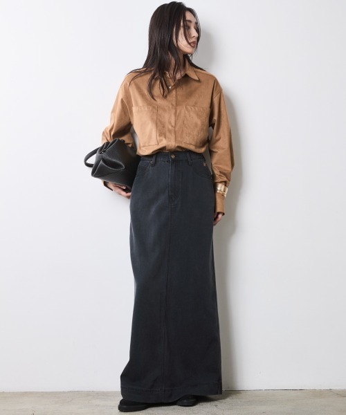 CHIC STYLE（シックスタイル） デニムスカート ソフトデニムマキシ