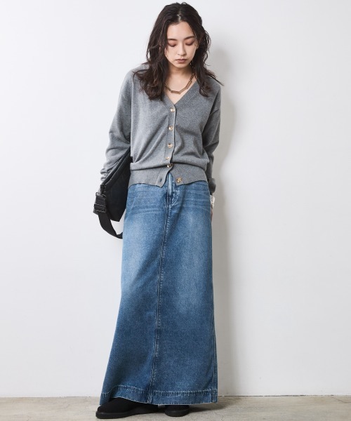 CHIC STYLE（シックスタイル） デニムスカート ソフトデニムマキシ