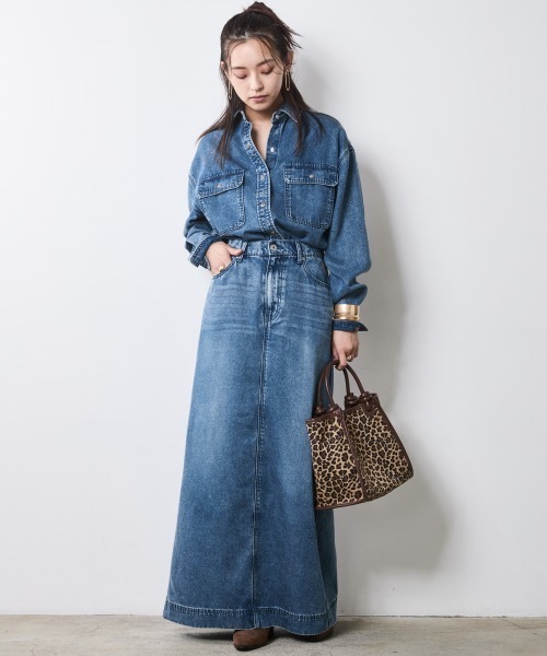 CHIC STYLE（シックスタイル） デニムスカート ソフトデニムマキシ