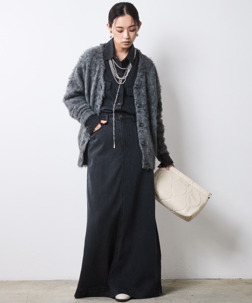 CHIC STYLE デニムスカート ソフトデニムマキシスカート「大きい