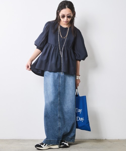 CHIC STYLE（シックスタイル） デニムスカート ソフトデニムマキシ