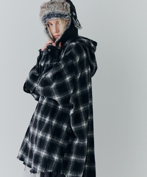 AIVER（アイバー） シャツ レイヤードオンブレチェックシャツ メンズ