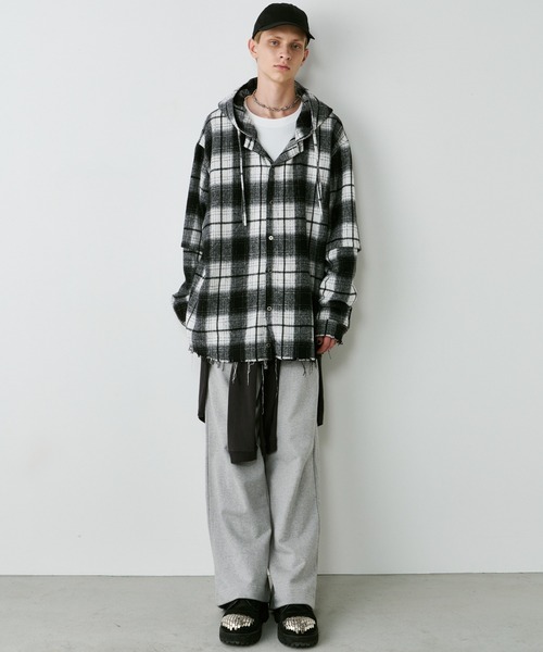 AIVER（アイバー） シャツ レイヤードオンブレチェックシャツ メンズ