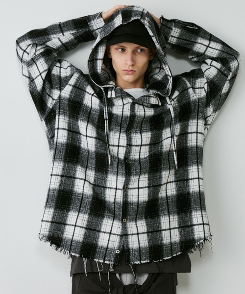 AIVER（アイバー） シャツ レイヤードオンブレチェックシャツ メンズ