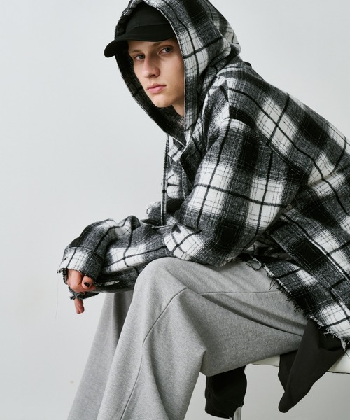 AIVER（アイバー） シャツ レイヤードオンブレチェックシャツ メンズ