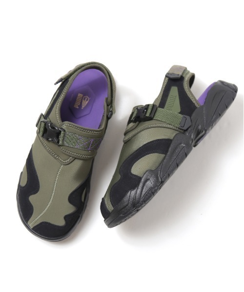 「PUMA」 フラットサンダル 24cm グリーン レディース_画像2