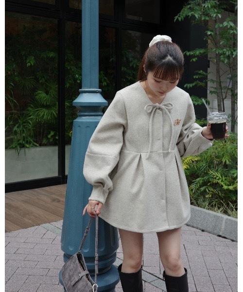 jumelle（ジュメロ） コート アウター メルトンペプラムトップ