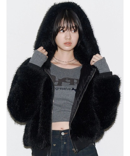 EMODA（エモダ） ブルゾン アウター フードフェイクファーブルゾン