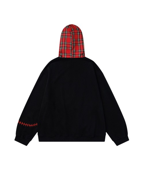 パーカー チェックフードジップアップパーカー メンズ : ZOZOTOWN