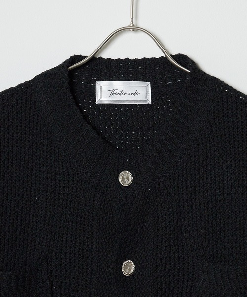 「Theater code」 半袖ニット 3 ホワイト メンズ_画像6