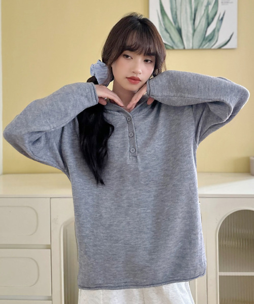 Rady♥ホテルシリーズニットパーカー FUNdaysion tシャツ ノルディック柄ファー付きニットパーカー