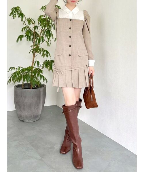 dazzlin（ダズリン） ワンピース スソプリーツジャケットミニ