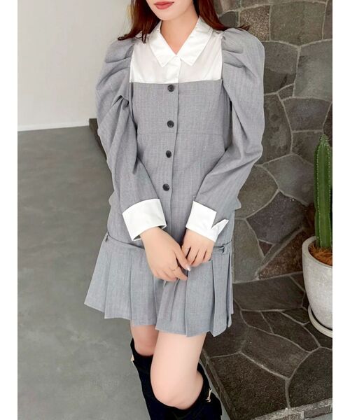 dazzlin（ダズリン） ワンピース スソプリーツジャケットミニ