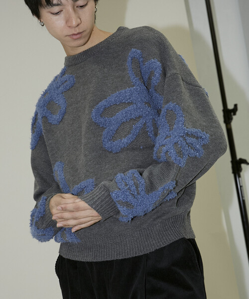 PUBLUX（パブリュクス） セーター ニット ブークレフラワー柄プル