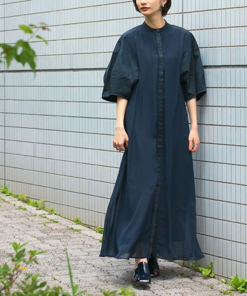 KBF（ケービーエフ） 半袖ワンピース ONE ネイビー レディース