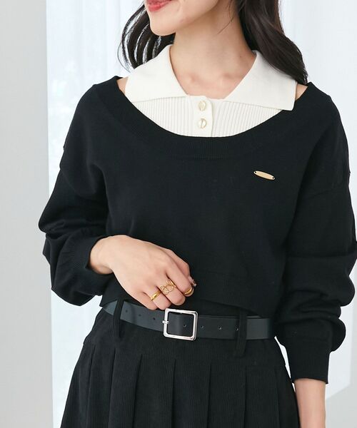 【新品未開封】LEVDANCE/レヴダンス オフショルダーニット　【ブラック 】 新品未開封】LEVDANCE/レヴダンス オフショルダーニット 【ブラック