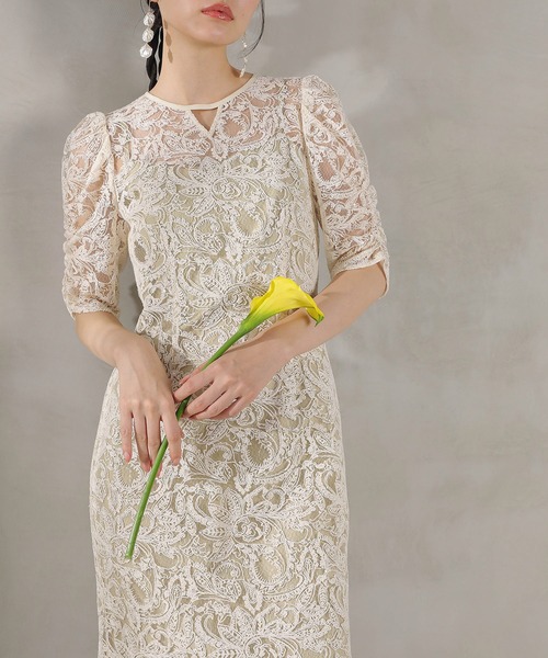 Kana ドレス 総レース スパンコール マーメイド ワンピース ドレス