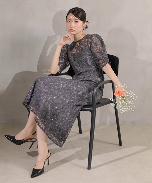 KANA お呼ばれ・オケージョンドレス M Kana ドレス 総レース スパンコール マーメイド ワンピース ドレス