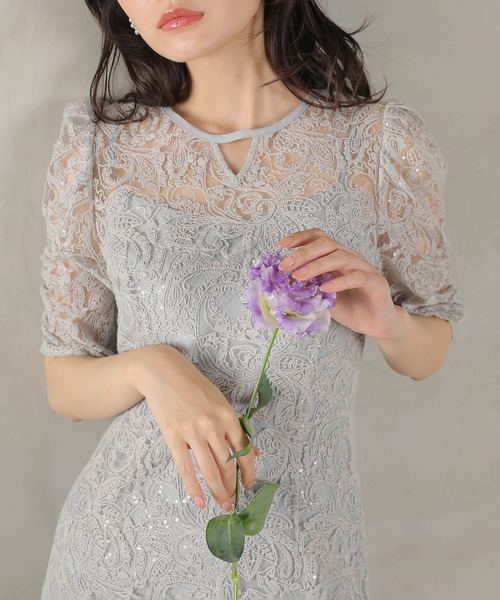 Kana ドレス 総レース スパンコール マーメイド ワンピース ドレス