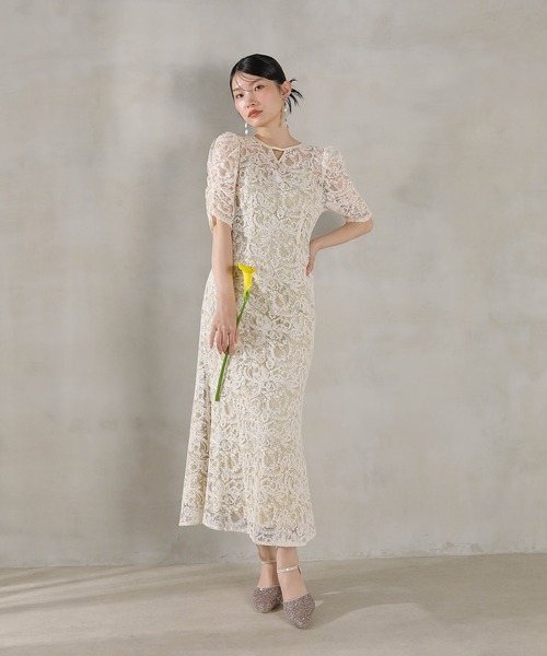 Kana ドレス 総レース スパンコール マーメイド ワンピース ドレス