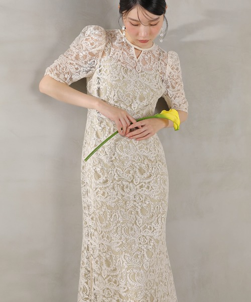 Kana ドレス 総レース スパンコール マーメイド ワンピース ドレス