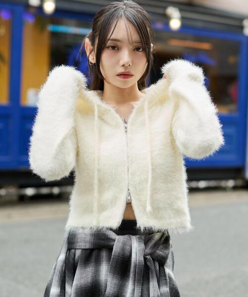 WEGO（ウィゴー） ニット セーター WEGO/シャギーニットジップパーカー
