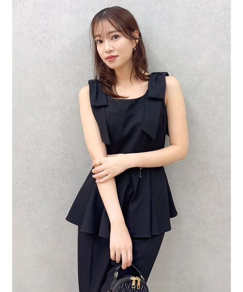 dazzlin ショルダーリボンペプラムオールイン dazzlin（ダズリン） オールインワン ショルダーリボンペプラムオール