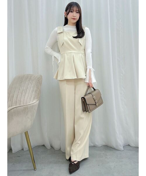 dazzlin ショルダーリボンペプラムオールイン dazzlin（ダズリン） オールインワン ショルダーリボンペプラムオール