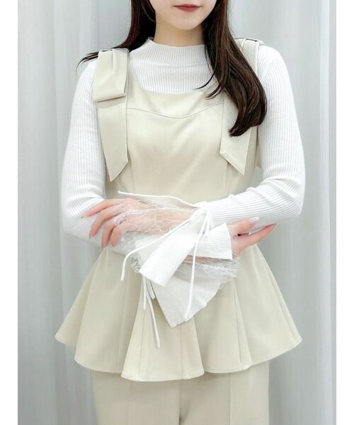 dazzlin ショルダーリボンペプラムオールイン dazzlin（ダズリン） オールインワン ショルダーリボンペプラムオール