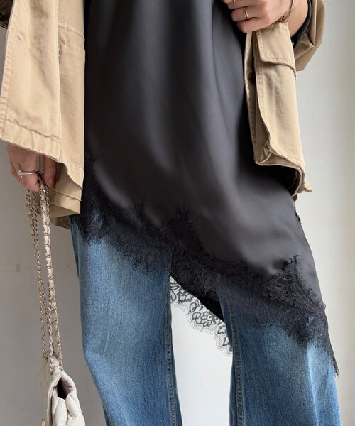 DouDou（ドゥドゥ） キャミソール アシメレースキャミ : ZOZOTOWN